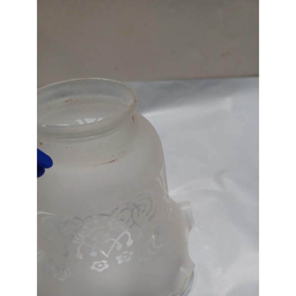 Replacement Vintage Glass Lamp Shade with Furled Top Edge & Frosted 2" Opening - Picture 15 of 15